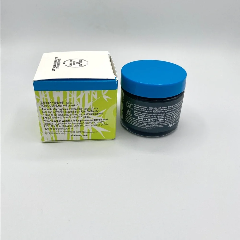 Juice Beauty Charcoal & Clay Mask Bamboo Pore Refining Organic BNIB